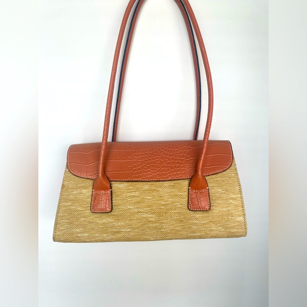 Straw and Coral color Women's Handbag
